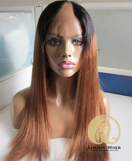 Ombre U part wig Two tone virgin peruvian hair urjoywigs