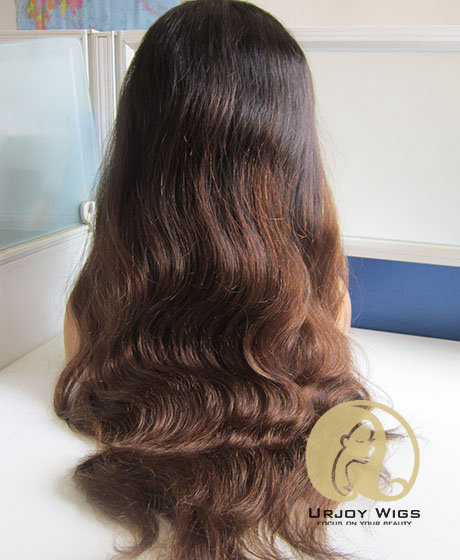 Stock Brazilian Virgin Hair Ombre  Glueless Full Lace Wigs