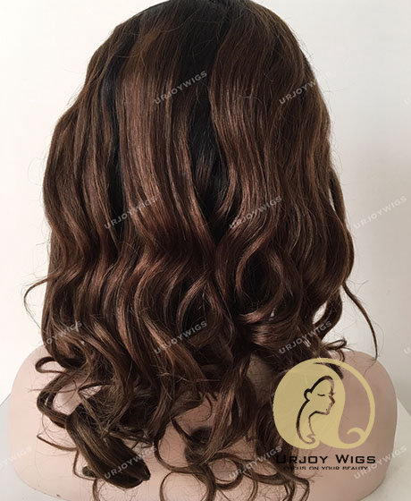 14in Stock Ombre Brown Glueless Full Lace Wig