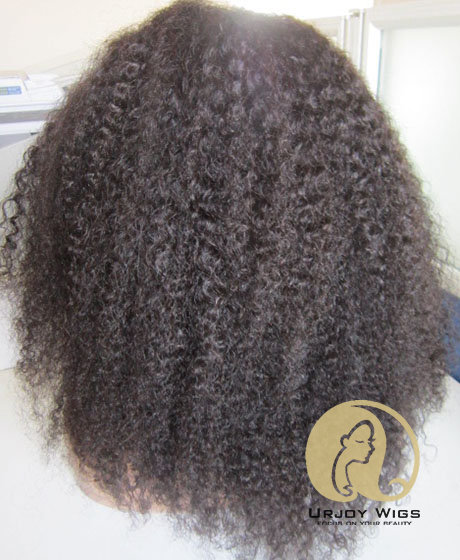 Afro Kinky Curl Brazilian Virgin Hair Full PU Wig for Black Women