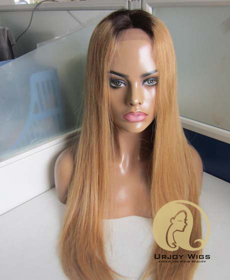 Two tone virgin brazilian hair ombre lace front wig
