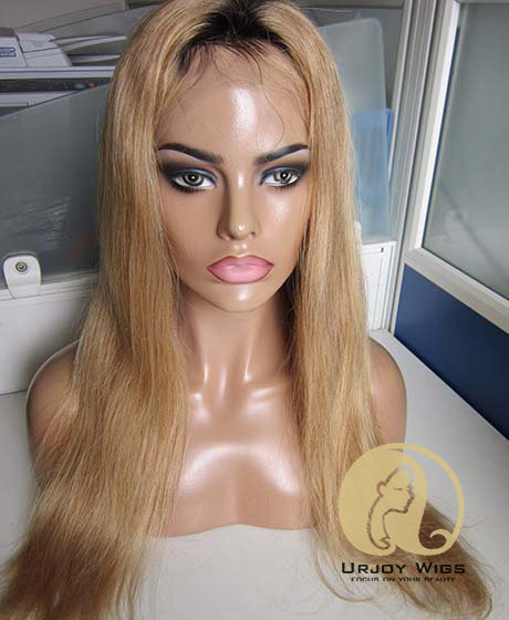 Ombre lace front wig two tone malaysian virgin hair glueless wig UrjoyWigs