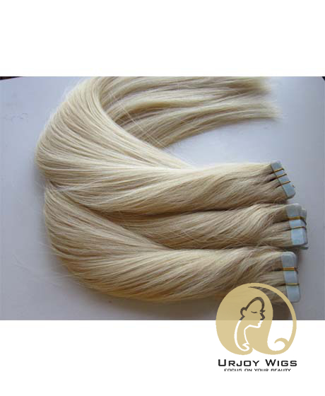 #613 virgin russian hair blonde tape in human hair extensions