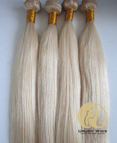 #613 Silky Straight Virgin Brazilian Hair Blonde Hair Weaves