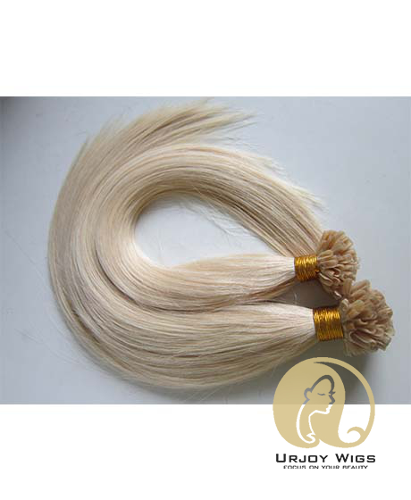 100% virgin brazilian hair blonde U-tip Human hair extensions