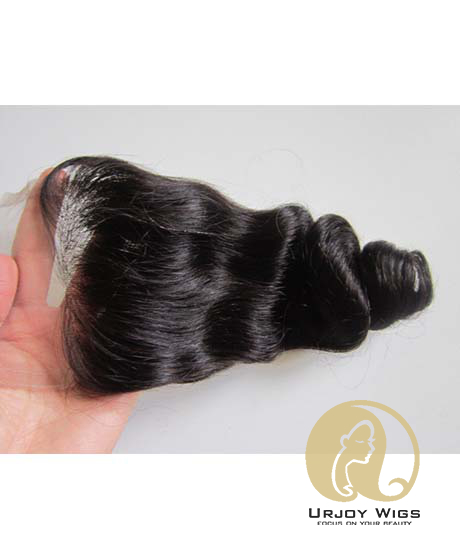 Virgin malaysian hair Lace closure bouncy wave