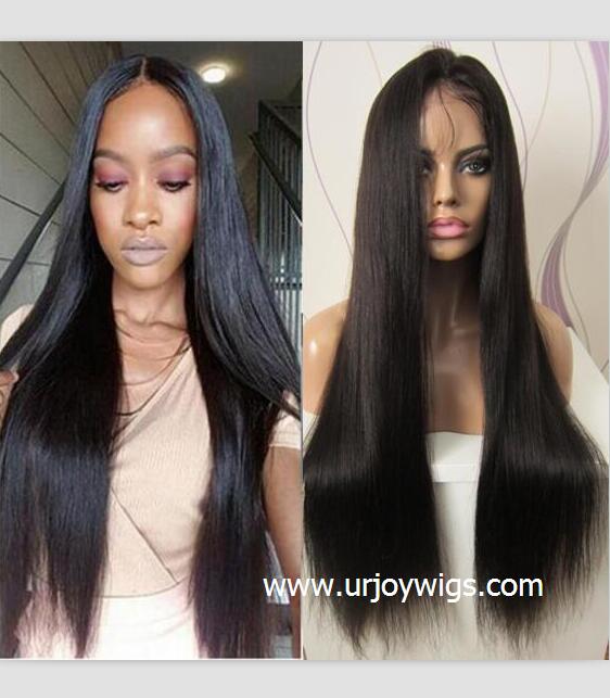 Lace Front Wig Silky Straight Unprocessed virgin brazilian hair glueless wigs