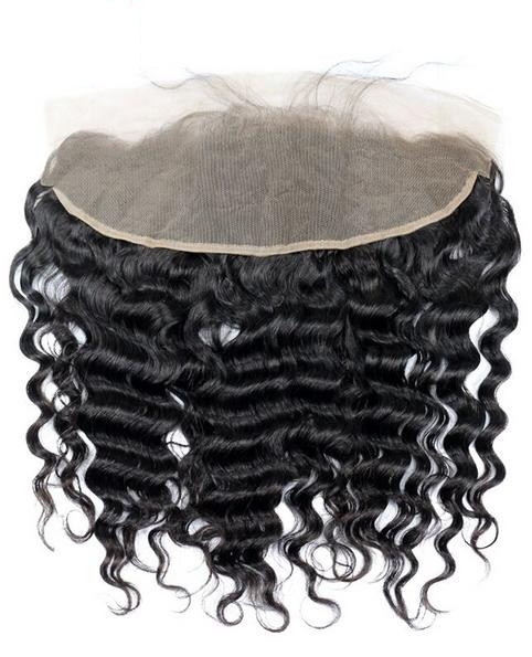 Deep curl lace frontal closure preplucked natural hairline