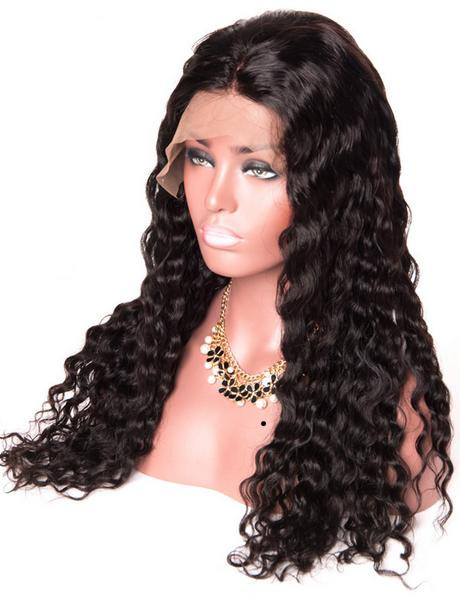 Deep curl 360 lace frontal wig prepluacked natural hairline