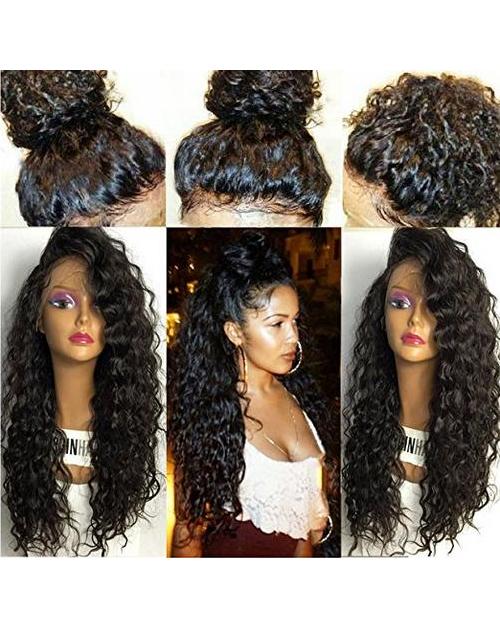 Curly 360 frontals wigs pre plucked natural hairline