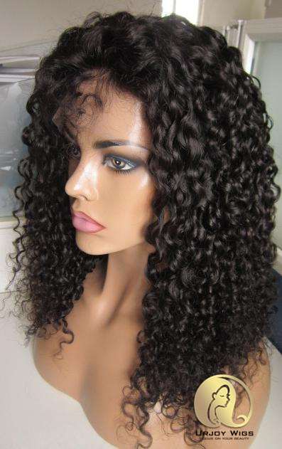 Deep curly full lace human hair wigs pre plucked natural hairline
