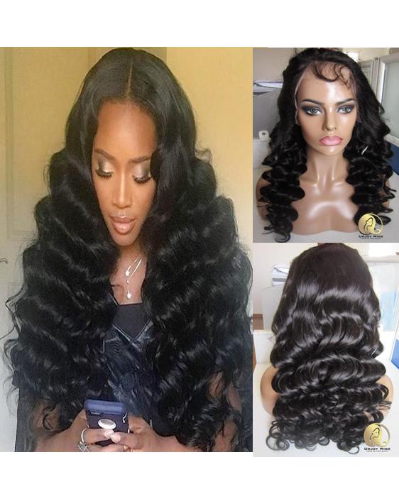 Natural wave lace front wig higher density can be made