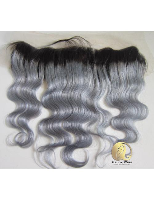 Silver Grey Ombre Lace Frontal Closure 13x4 ear to ear lace frontals