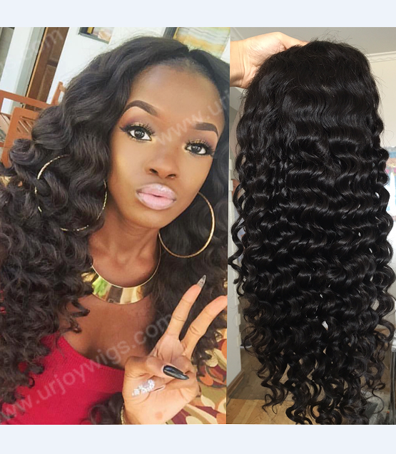 Full lace human hair wig deep wavy