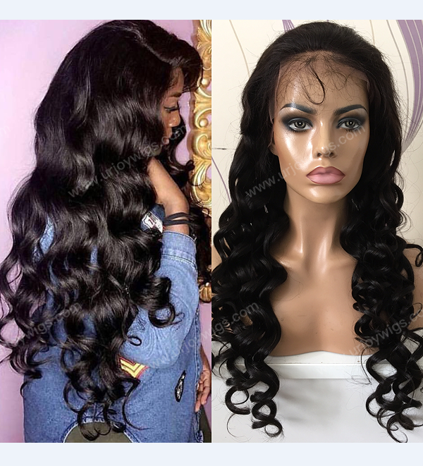 Long wavy lace front wig top quality