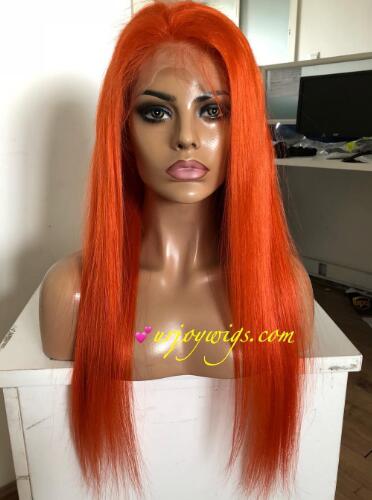 Orange color 100% human hair wigs