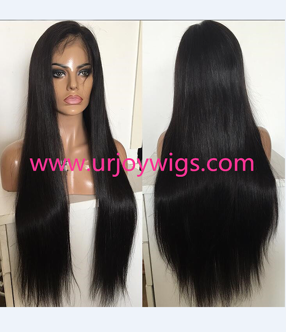 Long straight human hair full lace wig