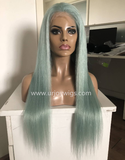 Mint Green human hair wigs