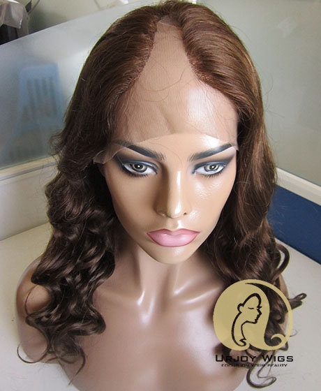 U part human hair lace wigs #2 loose wave virgin brazilian hair urjoywigs
