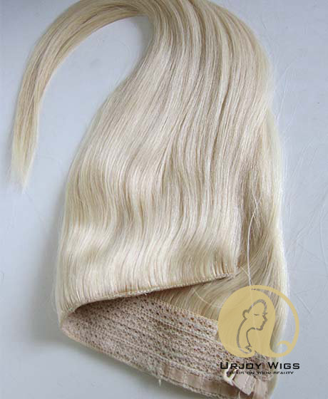 Blonde brazilian virgin hair  flip in hair extensions easy wearing