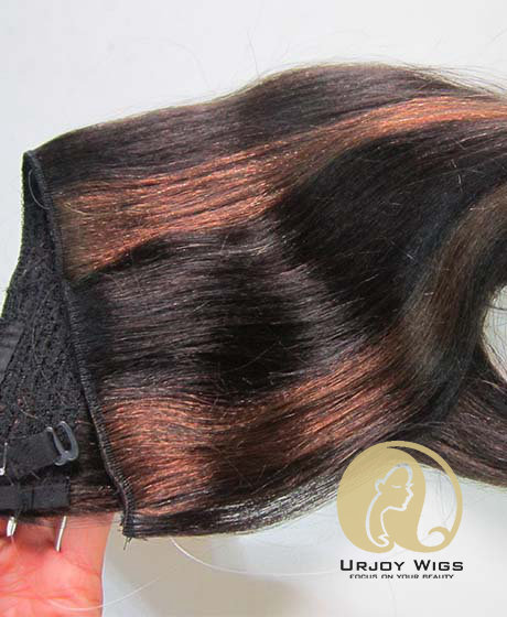 Piano color virgin peruvian hair flip in hair extensions