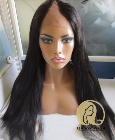 U part lace wigs #1 jet black brazilian virgin hair urjoywigs