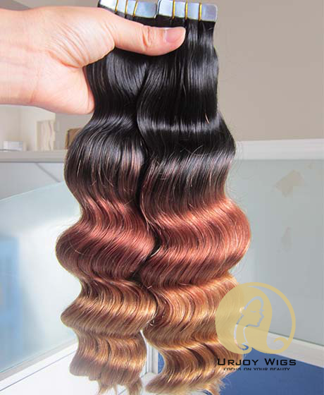 Tape In Human Hair Extensions 40PcsLot Ombre Human Tape Hair Extensions Skin Weft