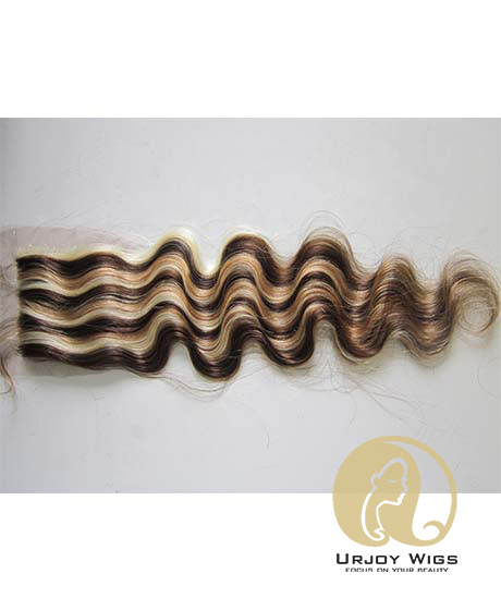 Fashion top lace closure body wave human hair piano color lace closure
