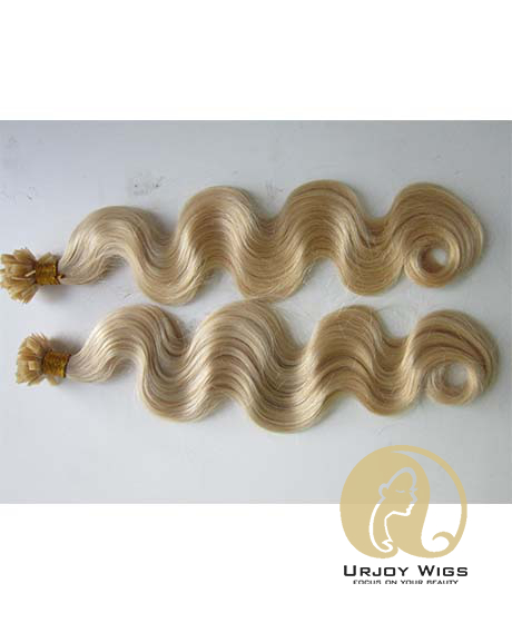 #613 blonde flat tip human hair extensions