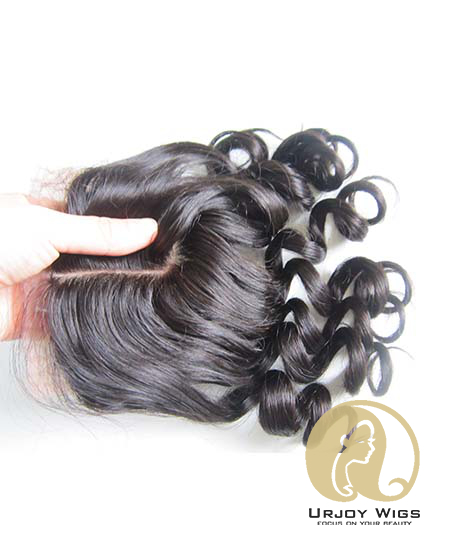 Silk top closure loose wave human hair piece