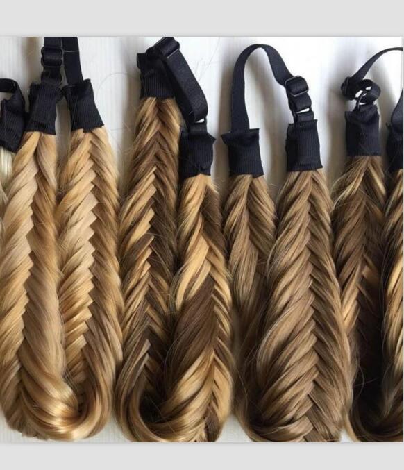 Popular braided headband synthetic hair wig grips