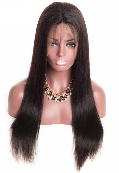 Unprocessed silky straight hair 360 lace frontal wig with baby hair